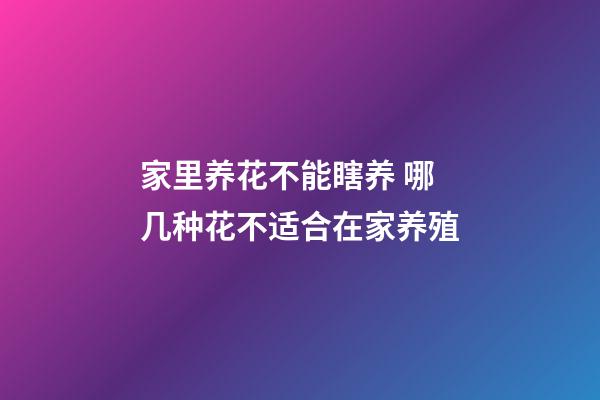 家里养花不能瞎养 哪几种花不适合在家养殖